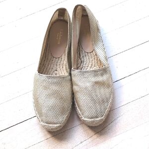 NWT L.K. Bennett Gold Shimmery Espadrille Flats